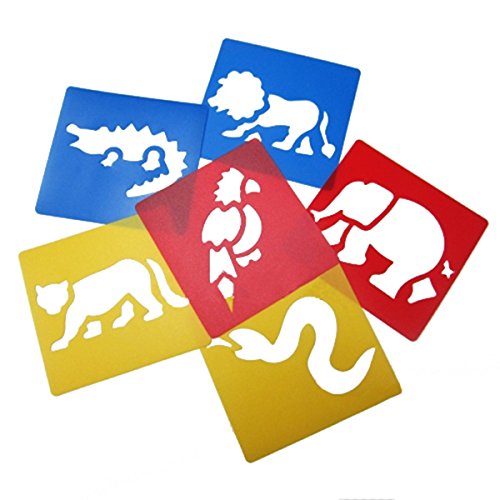 Ailiebhaus 24 Zeichenschablone Tiere Mitgebsel Kunststoff Malerei für Kinder (24P) - 4