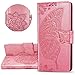 Produktbild HMTECH Huawei P30 Pro Hülle,Huawei P30 Pro Handyhülle Prägung Schmetterling Blumen Flip Case PU Leder Cover Magnet Schutzhülle Tasche Skin Ständer Handytasche für Huawei P30 Pro,SD Butterfly Pink