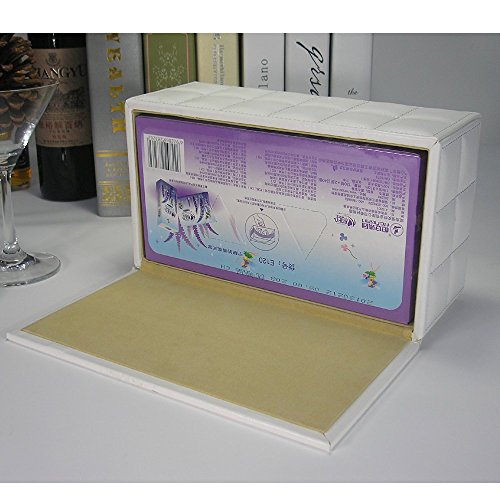 Leisial PU-leder Kosmetiktücherbox Taschentuchspender, 25*14*9.5cm (Weiss) - 2