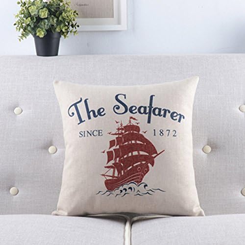 Cotton Linen Pillow Cushion Cover,Cloth Sailing Nordic Sofa Pillow,Waist Cushion-C 60x60cm(24x24inch)VersionB