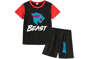 Forlcool Gamer Lighting Cat YouTube Game Merch T-Shirts and Shorts Pjs Sets 3-13 Years