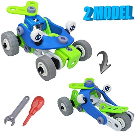 Shelley commerce 2 IN 1 DIY Building Blocks toys creative Construction Stacking Toys Puzzles DIY Play Toys Set with Screw Nuts Tools Educational Kits for 3+ children’s Birthday,Party,Christmas