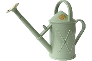 Indoor Plastic Watering Can | The HAWS The Bartley Burbler - Two Pint | Pot Waterer | Fine Spray Rose - Sage