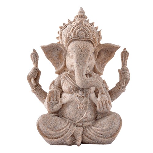 Sandstone Ganesha Buddha Figur Elephant Statue Sculpture Handmade Figurine
