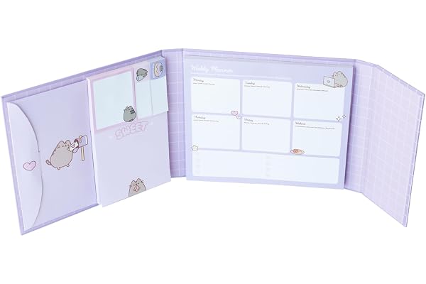 Grupo Erik - Set Bloc Notes Semainier Pusheen | Planner Hebdomadaire, Notes Adhésives| Papeterie de Bureau, Fournitures Scolaires, Organisateur de bureau
