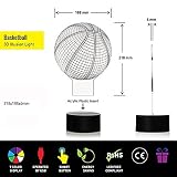FZAI 3d Basketballform geführt Kunst Skulptur Nacht Lichter Schreibtischlampe 3D-Visualisierung zu Hause in wechselnden Farben Nachtlicht - 2