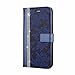 Produktbild Hülle für iPhone 6S Plus / iPhone 6 Plus, Billionn Glitzer Diamant Blume Muster PU Leder Flip Hülle Tasche Schutzhülle mit Standfunktion für 5.5 Zoll Apple iPhone 6S Plus / iPhone 6 Plus Blau