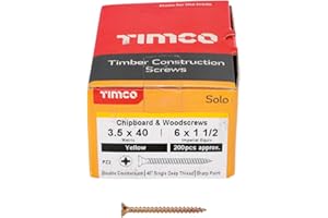JONES DIY 200 Pcs Box of Wood Screws Double Countersunk General Purpose (3.5mm x 40mm)