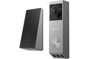 EZVIZ EP3x Pro Campanello Video a Batteria con Telecamera WiFi 2K, Doppio Obiettivo, Rilevamento di Persone/Pacchi, Visione Notturna a Colori, Pannello Solare Incluso, 32GB eMMC, Impermeabile, Alexa