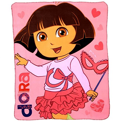 Dora die Entdeckerin Decke Kinderdecke 120 x 140 cm · Polar-Fleecedecke • Decke für Kinder • Kuscheldecke Decke