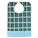 Produktbild UEETEK Erwachsenen Eldly Bib wasserdicht Essenszeit Protector Behinderung Hilfe Schürze mit Krume Catcher (Green Grid)