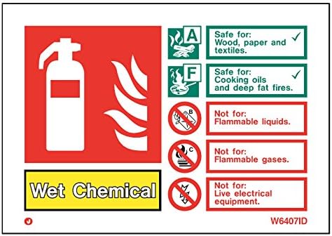 Jalite White Rigid PVC Wet Chemical Fire Extinguisher Safety Sign