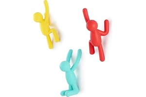 Umbra 318165-022 Buddy väggkrokar – dekorativa väggmonterade klädkrokar, set med 3, ljus flerfärgad, 25 cm L x 19 cm B x 8 tum H