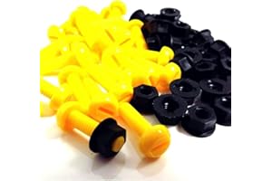 ALL TRADE DIRECT YELLOW PLASTIC NUMBER PLATE FIXING BOLTS & NUTS, SCREWS MOTORCYCLE KIT