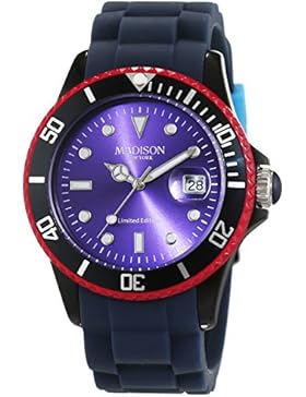 MADISON NEW YORK Unisex-Armbanduhr Candy Time Colour Festival Analog Quarz Silikon U4484F