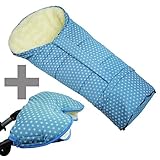 a) universaler Handwärmer/Muff + b) Winterfußsack/Mumie aus Lammwolle