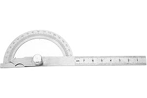 HYUDUO Goniometr ze stali nierdzewnej kątomierz 15 cm linijka 180 stopni kątomierz urządzenie pomiarowe regulowane narzędzie pomiarowe (80 * 120mm)