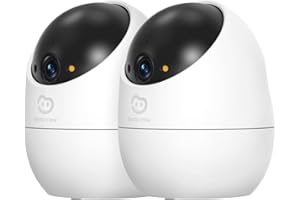 Beans View 2K (3MP) Telecamera di Sicurezza per Interni, 2 Pezzi, Visione Notturna a Colori, 360° Telecamera 2.4G Wi-Fi per Animali Domestici/Cane/Gatto, Rilevamento Umano, Compatibile con Alexa D210