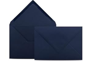 ‎COLOURS 4-YOU BY GLÜXX-AGENT 50 Briefumschläge DIN C6 Dunkelblau Blau - 11,4 x 16,2 cm - Kuverts mit 80 g/m² Nassklebung spitze Klappe - Umschläge ohne Fenster - Colours-4-you