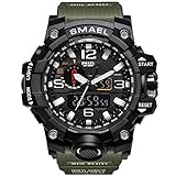 Herren Military Wasserdicht digital-analog Display Sport Uhren Multifunktional Handgelenk Uhren für Männer (Green)