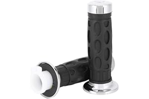HLYJOON 1 par de agarres para motocicleta Manillar para motocicleta Mango universal 7/8 pulgadas 22 mm Tira de goma antideslizante Extremo Empuñadura para GY6 Scooter Ciclomotor 50cc 125cc 150cc