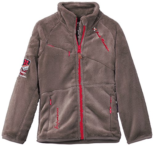 Peak Mountain Falono/XJ - Giacca Sherpa in Pile, da Ragazza, Marrone (Grigio), FR : 3 Anni (Taglia del Produttore : 3)