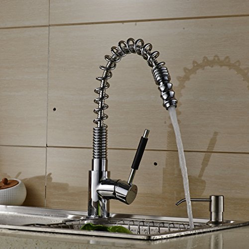 Auralum® 360° Schwenkbar Silber Messing Einhebel Wasserhahn Küchenarmatur Einhandmischer Spüle Küche - 4