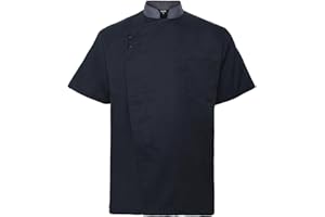 TOP TIE TopTie Chef Giacca Professionale con Maniche Corte in Poliestere e Cotone Unisex, Giacca Cuoco Uomo