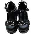 CELNEPHO Mary Jane Shoes Women Cute Ankle Strap Platform Wedge High Heel Pumps Gothic Party Dress Shoes for Women