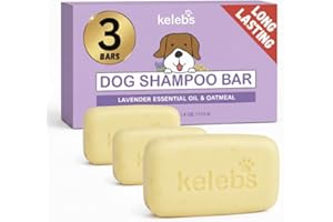 Kelebs champu Perro Sólido para Piel Sensible | Anti-Picazón Y Anti-Pulgas con Aceite De Lavanda Calmante | Pack De 3 Barras Jabon Natural Bio Y Vegano