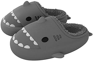 NIBESSER Pantofole Squalo Bambina Ciabatte Bambino Invernali Pelose Ciabatte Squalo Bambino Inverno Impermeabili Pantofole da Casa con Suola Spessa Comode Antiscivolo Lavabili