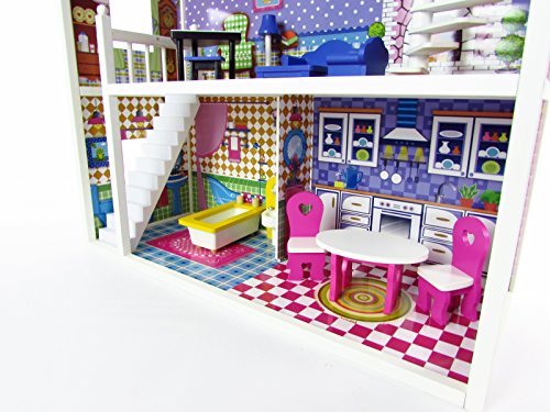 Butternut Large Mansion Wooden Dolls House & Accessories