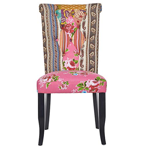 Butlers PATCH Patchwork-Stuhl - Patchwork - Stuhl - Farbenfroh - Barock Stil - Unterschiedliche Muster - feminine Farben