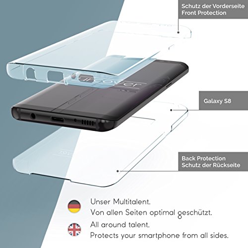 Urcover   Funda Samsung Galaxy S8 Plus Carcasa Protectora 360 Grados TPU Azul   Funda Samsung Galaxy S8 Plus M  vil Smartphone