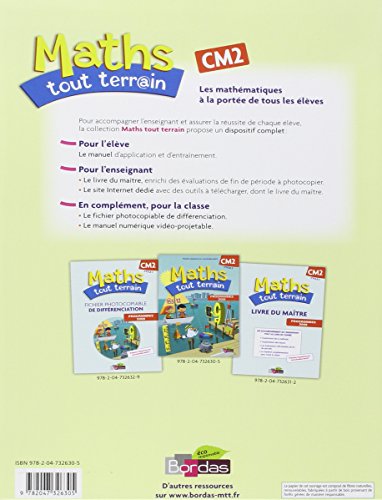 Maths tout terrain CM2 • Manuel de l'élève fiche de lecture