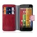 Produktbild Moto G Hülle, JAMMYLIZARD Retro Ledertasche Flip Cover für Motorola Moto G (1. Generation), ROT