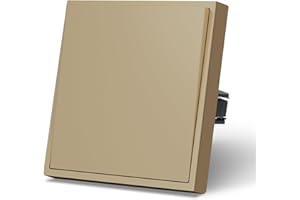 MVAVA Interruptor de luz empotrado 1 compartimento Interruptor conmutador de 1 vía 80mm*80mm Oro