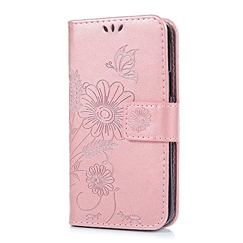 Samsung Galaxy S5 Mini Hardcase Galaxy S5 Mini Flip Hülle YOKIRIN Premium Ameisen Treffen Muster PU Leder Schutzhülle TPU Innenschale Wallet Case Brieftasche Flipcase Klapptasche Portemonnaie Handyhülle mit Karteneinschub Standfunktion und Magnetverschluß Rose Gold - 3