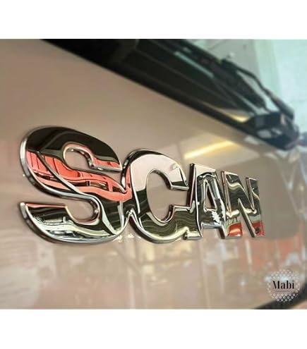 Plaque Accessoire Acier Inoxydable Pour Camion SCANIA - Inscription "SUPER" - Dimensions 48x6,5 Cm - Adhésif Double Face Inclus - 11