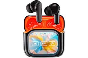WHEATTHRIVE Waterproof AI Translation Earbuds, 140 Languages Real-time LCD Touch Screen IPX6 Languages Translation Earphone For Travel
