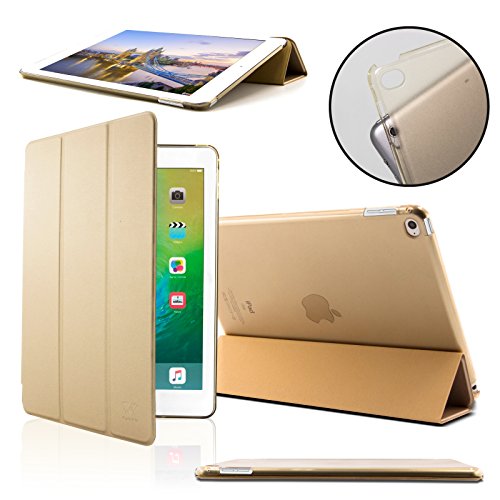 SAVFY Apple iPad Pro 12.9 Hülle Ultra-Slim Premium Kunstleder mit Standfunktion und Automatischem Schlaf Aufwachen Funktion, Gold - 2