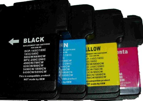 10 Druckerpatronen für Brother LC1100 LC980 DCP-145C DCP-163C DCP-165C DCP-167C DCP-185C DCP-195C DCP-365CN DCP-373CW DCP-375CW DCP-377CW DCP-383C DCP-385C DCP-J715W / Brother MFC-250C MFC-255CW MFC-290C MFC-295CN MFC-297C MFC-490CN MFC-J615W MFC-790CW MFC-795CW MFC-5490CN MFC-5890CN MFC-6490CW MFC-6890CDW MFC-990CW...kompatible Druckerpatronen (4x schwarz 2x cyan 2xmagenta 2x yellow) XL Befüllung