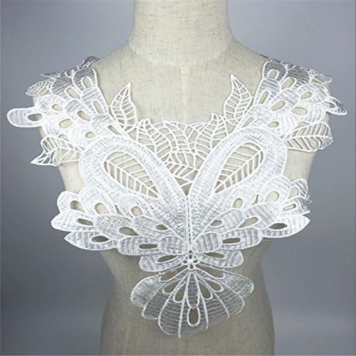 FUYA Embroidery Collar Venise Lace Big Flowers Neckline Applique Trim Lace Fabric Sewing Supplies