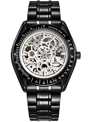 Alienwork IK Lumineux mechanische Automatik Armbanduhr Skelett Automatikuhr Uhr Leuchtzifferblatt weiss schwarz Metall 98545G-S-02 Alienwork IK Lumineux mechanische Automatik Armbanduhr Skelett Automatikuhr Uhr Leuchtzifferblatt weiss schwarz Metall 98545G-S-02