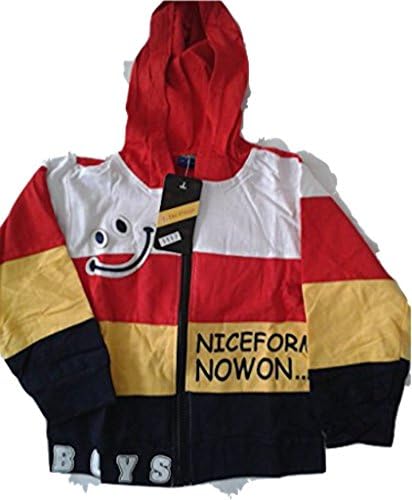 The Plough Baby Boys' Pullover Weiß/Rot/Gelb/Schwarz gestreift 86