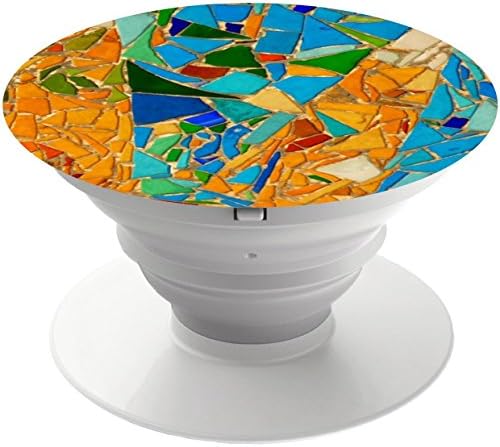 Premium Mounts and Stand, Expanding Stand Pop Grip Mount Sockets for iPhone,Smartphones and Tablets - Gaudi mosaic turquoise aqua orange colorful tiles