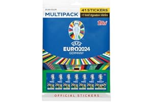 HEART FOR CARDS Topps UEFA EURO 2024 Colección de 41 pegatinas, paquete múltiple, protección de envío Heartforcards®
