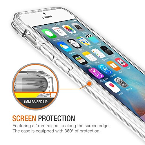 iPhone 6/6S Case, ACEPowerÂ® Crystal Clear Shock Absorption TPU Bumper Drop Protection and Premium Clear Hard Back Case[Scratch Resistant] for Apple iPhone 6 6S - Crystal Clear
