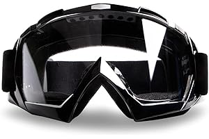 4-FQ Motocross Brille, Motorradbrille, Hochwertige Off Road Racing Crossbrille, Anti Fog UV Schutzbrille Sportbrille Retro Radbrille für ATV Dirt Bike, Verstellbarer Brille für Brillenträger (clear)