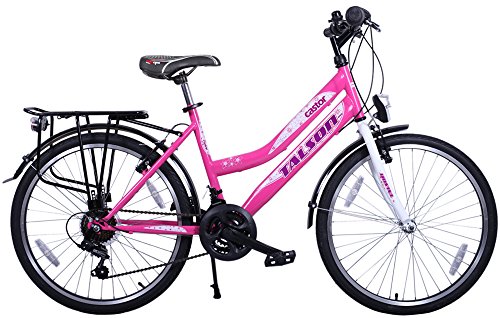 24 Zoll Mädchenfahrrad 21-Gang Shimano Schaltung mit Beleuchtung nach STVO Rosa Doppelrahmen - 5